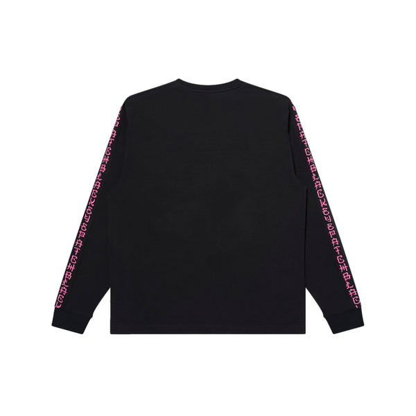 KANJI SLEEVES EMBROIDERED L/S TEE BLACK/PINK