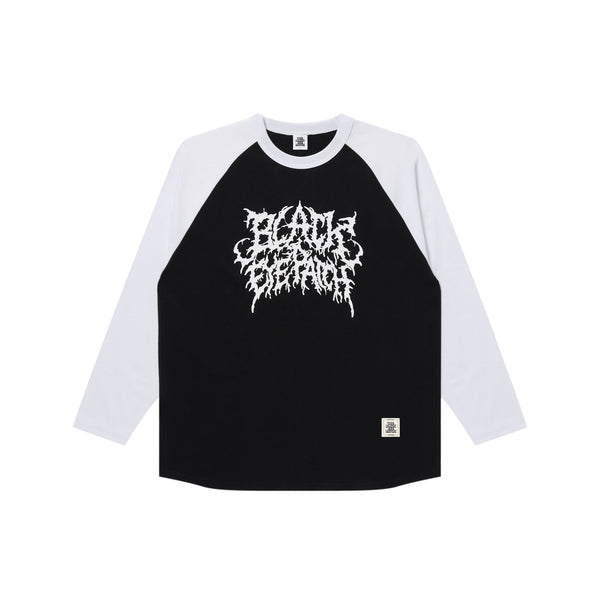 GRINDCORE LOGO RAGLAN L/S TEE BLACK/WHITE