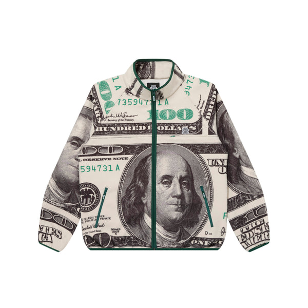 BIG HUNDEREDS PATTERNED FLEECE JACKET WHITE