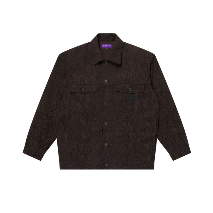PYTHON PATTERNED TRACKER JACKET BLACK