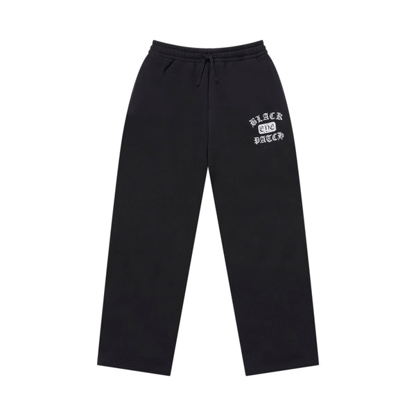 RHINESTONED OE LOGO SWEAT PANTS BLACK