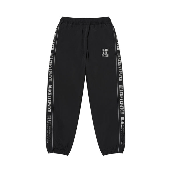 REFLECTIVE STENCIL LOGO TRACK PANTS BLACK
