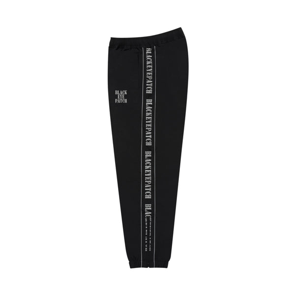 REFLECTIVE STENCIL LOGO TRACK PANTS BLACK