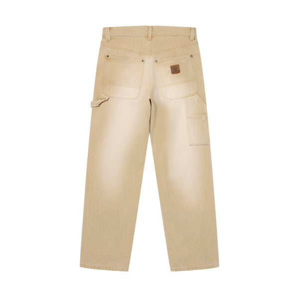 OG LEATHER PATCHED WASHED PAINTER PANTS BROWN