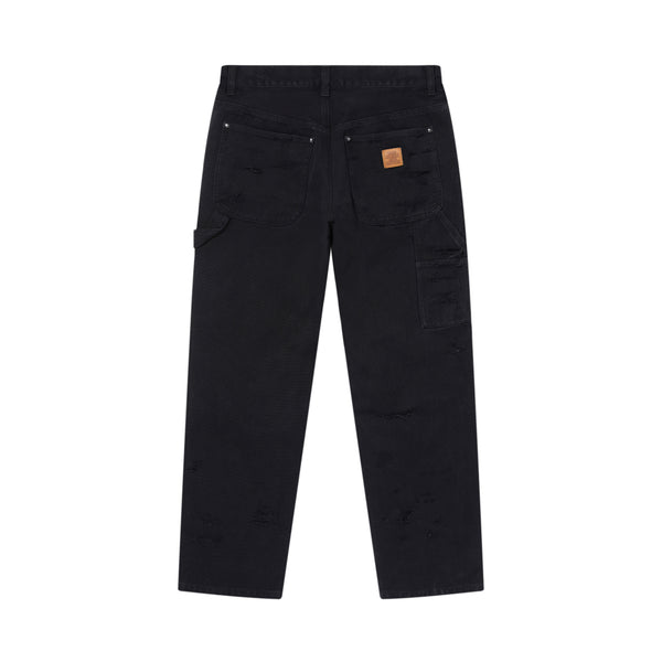DESTROYED DOUBLE KNEE PAINTER PANTS BLACK