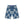 DENIM PATCHWORK BAGGY SHORTS INDIGO
