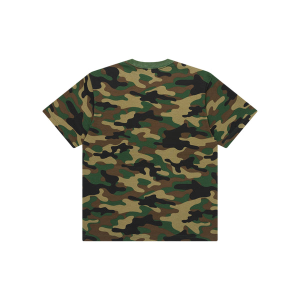 RHINESTONED URBAN STAR LOGO TEE WOODLAND CAMO