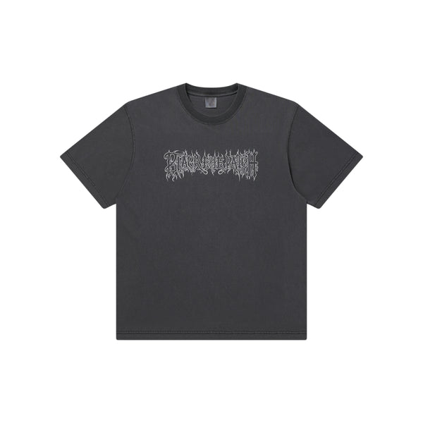 BLACK METAL LOGO TEE WASHED BLACK
