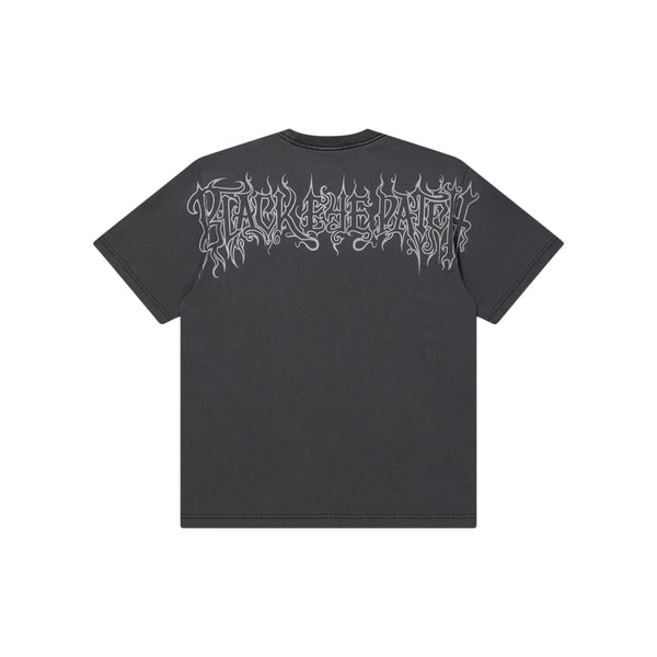 BLACK METAL LOGO TEE WASHED BLACK