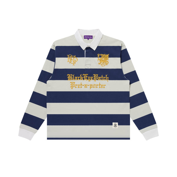 PRET-A-PORTER EMBLEMS RUGBY SHIRT NAVY/GRAY