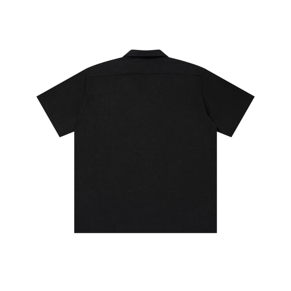 3 LETTER OE OPEN COLLARED S/S SHIRT BLACK