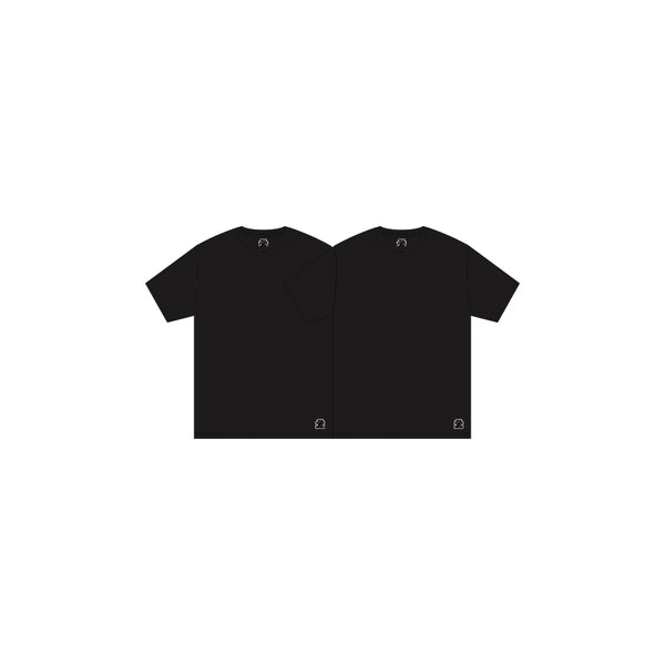 2 PACK CREW NECK TEE BLACK