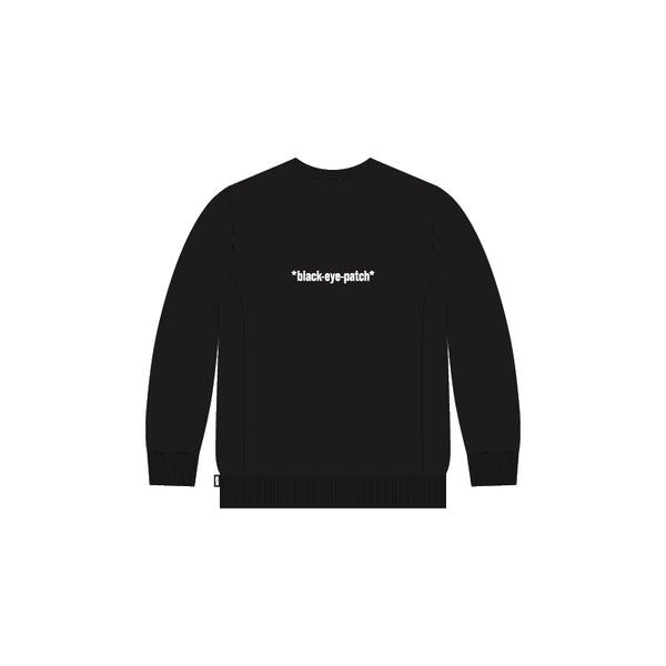 GLITTER LETTERS CREW SWEAT BLACK