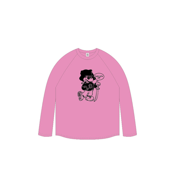 BOOTLEG MICKEY RAGLAN L/S TEE PINK
