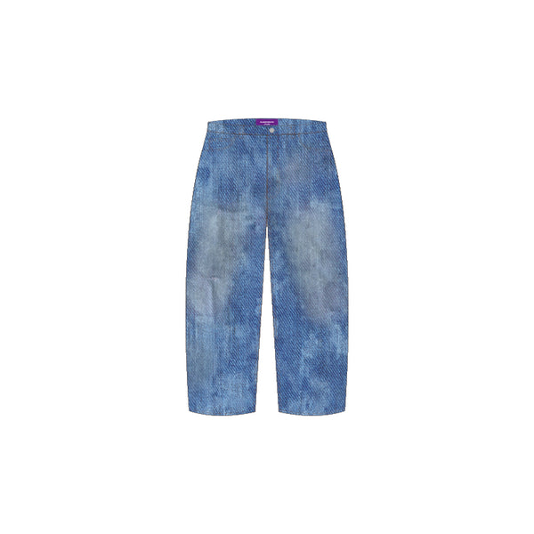 PATCHED DAMAGED BAGGY DENIM