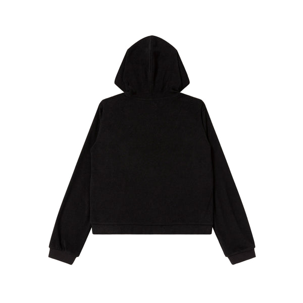 B Emblem Pile Zip Hoodie, Black
