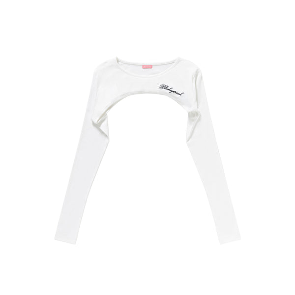 White Script Logo Bolero Top