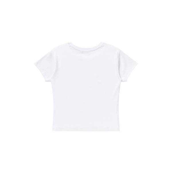 MONEY TALKS BABY TEE WHITE