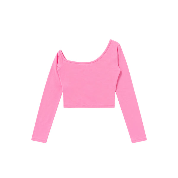 Script Logo Asymmetrical Cardigan, Pink