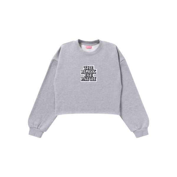 OG LABEL CROPPED CREW SWEAT GRAY