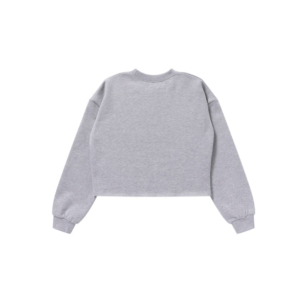 OG LABEL CROPPED CREW SWEAT GRAY