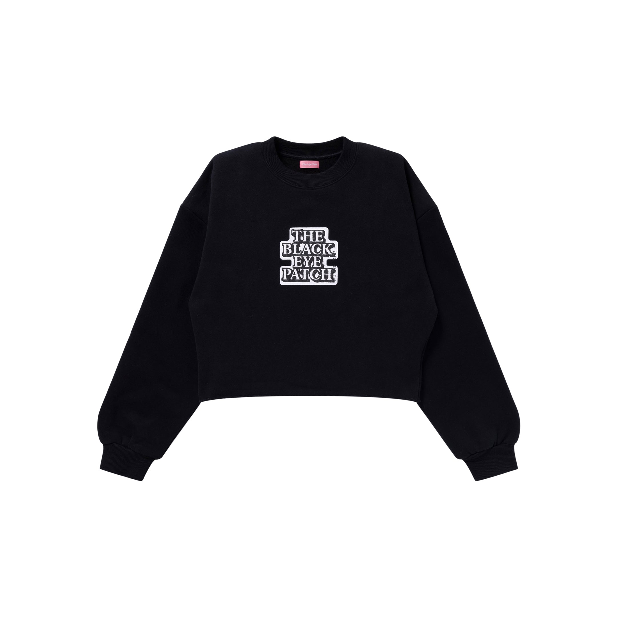 OG LABEL CROPPED CREW SWEAT BLACK – BlackEyePatch