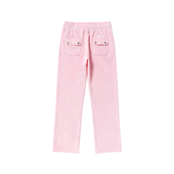 B Emblem Velour Pants, Pink