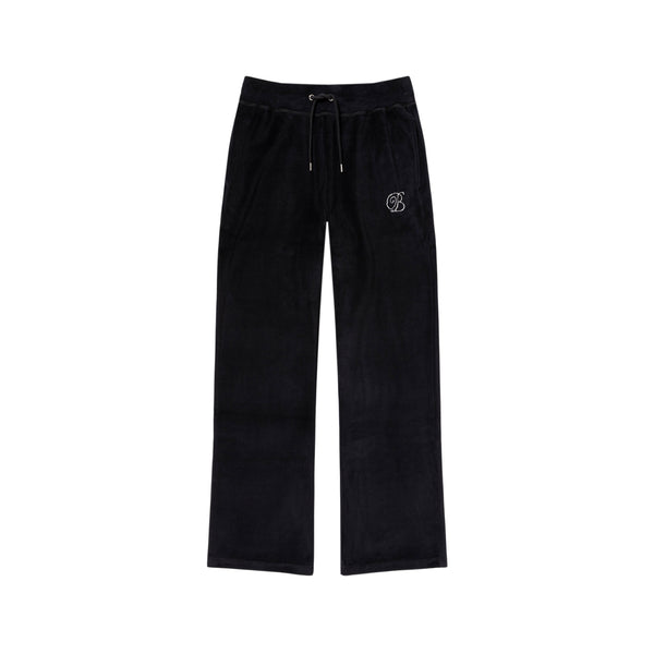 B Emblem Velour Pants, Black