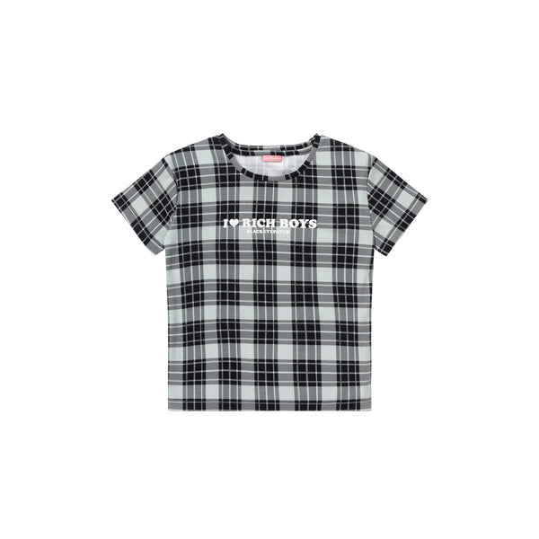 RICH BOYS CHECKED TEE BLACK