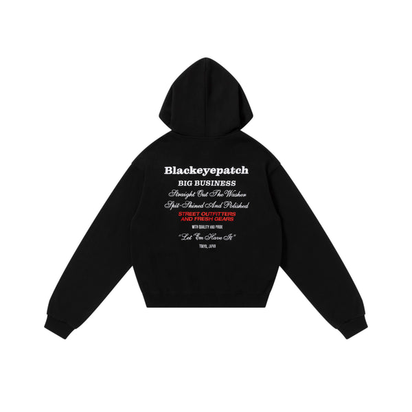 BIG BUSINESS STATEMENT ZIP HOODIE BLACK