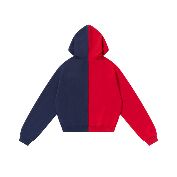 SPANDEX LOGO ZIP HOODIE NAVY/RED