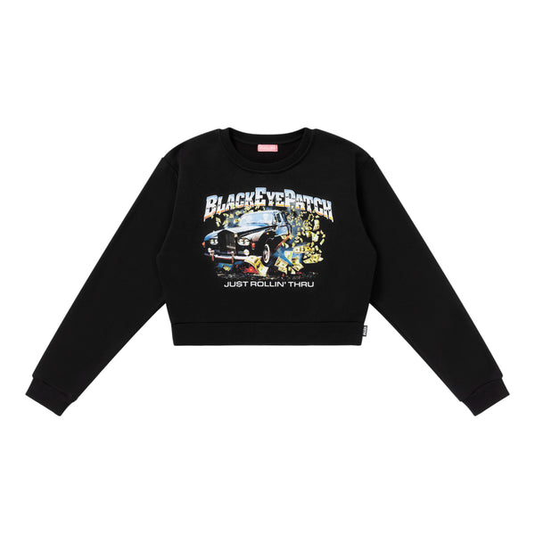 ROLLIN THRU CREW SWEAT BLACK