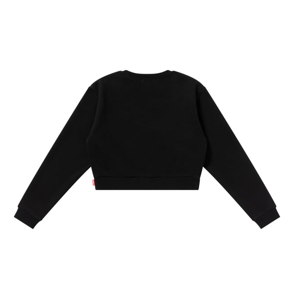 HWC FLAME LOGO EMBROIDERED CREW SWEAT BLACK