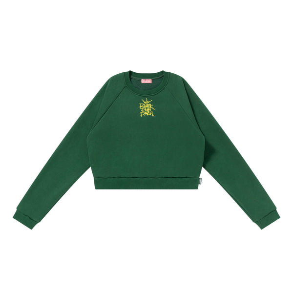 CROWN TAG EMBROIDERED CREW SWEAT GREEN