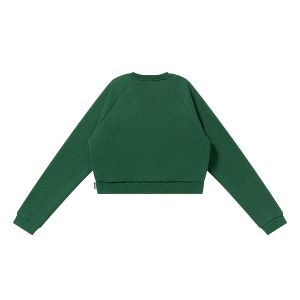 CROWN TAG EMBROIDERED CREW SWEAT GREEN