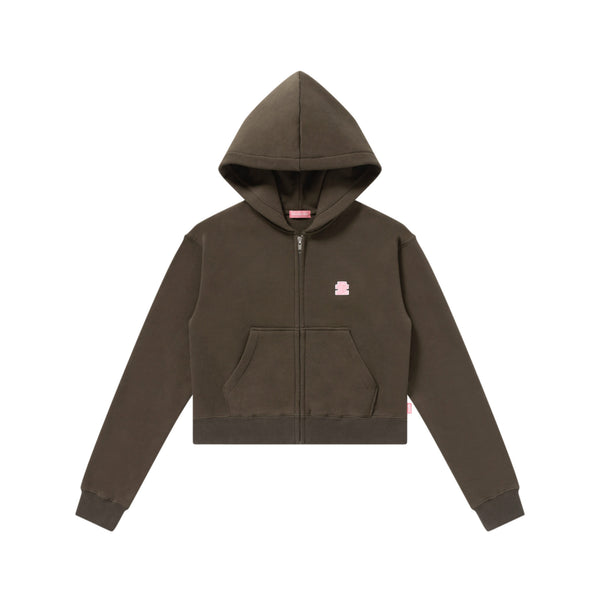 SMALL OG LABEL ZIP HOODIE OLIVE