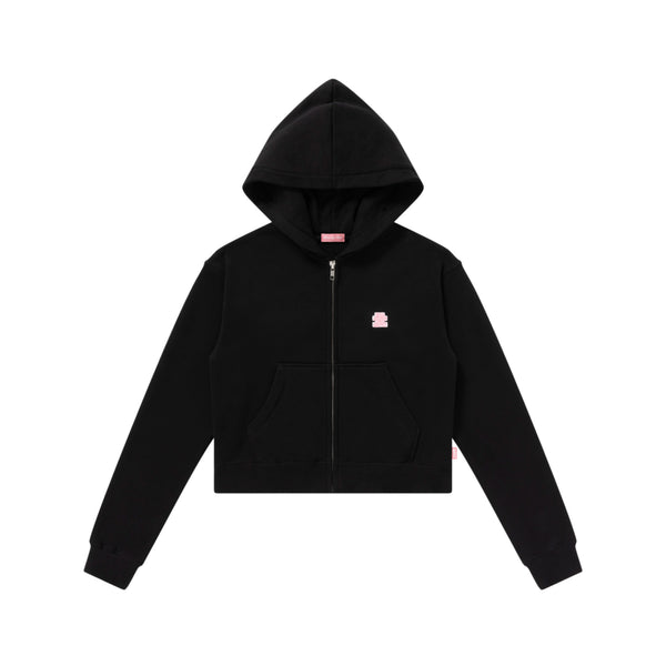 SMALL OG LABEL ZIP HOODIE BLACK