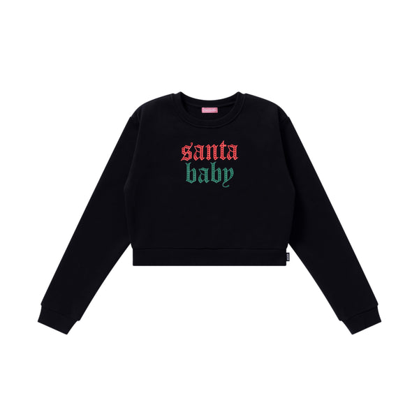 SANTA BABY CREW SWEAT BLACK