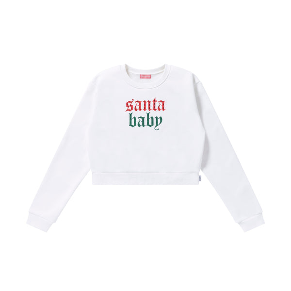 SANTA BABY CREW SWEAT WHITE