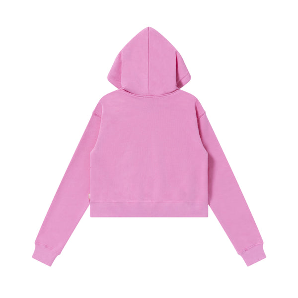 DRAGONS EMBROIDERED ZIP HOODIE PINK