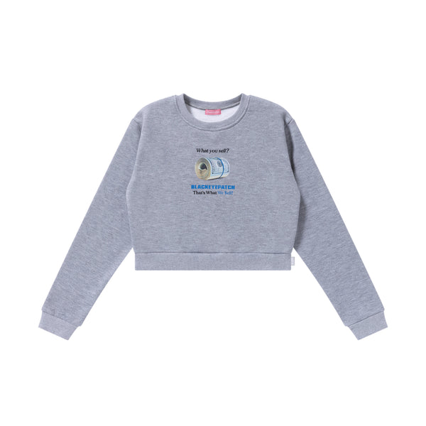 WHAT WE SELL CREW SWEAT HEATHER GRAY