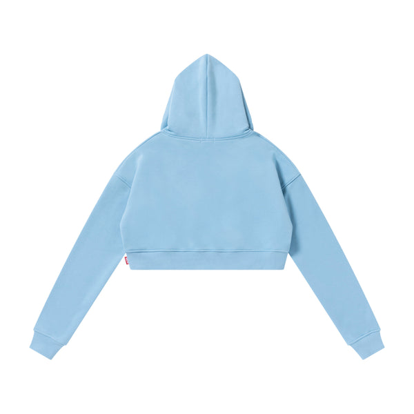 CAPITAL BLACKLETTERS CROPPED HOODIE LIGHT BLUE