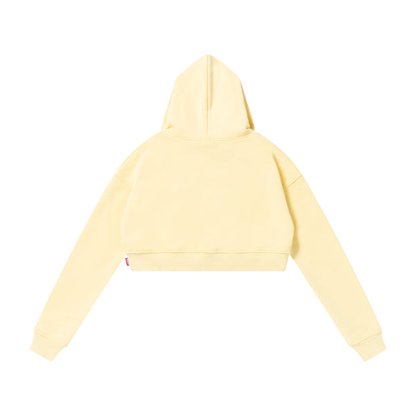 CAPITAL BLACKLETTERS CROPPED HOODIE LIGHT YELLOW