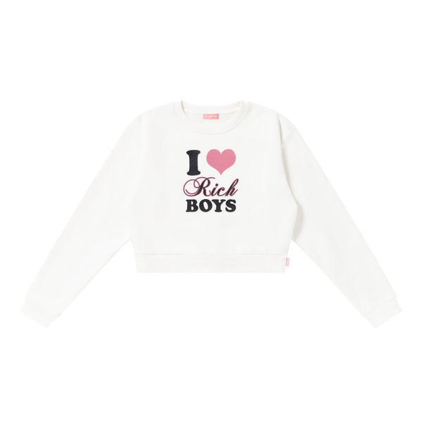 RICH BOYS CREW SWEAT WHITE