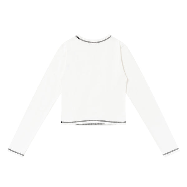 OG HEART CROPPED L/S TEE WHITE