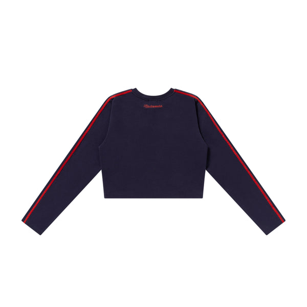 SMALL OG LABEL CROPPED L/S TEE NAVY