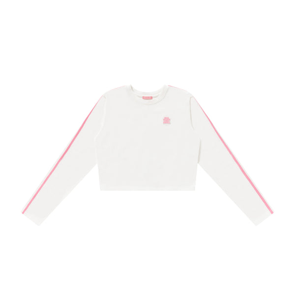 SMALL OG LABEL CROPPED L/S TEE WHITE