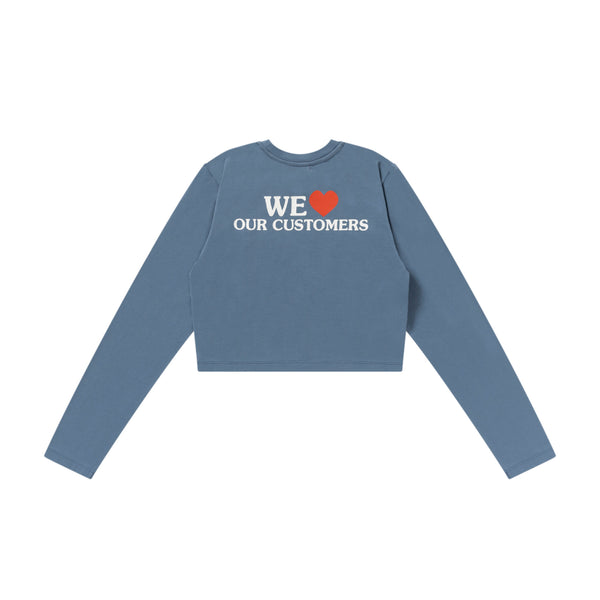 LAUNDROMAT CROPPED L/S TEE BLUE