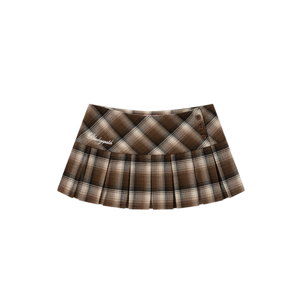 SCRIPT LOGO CHECKED SKIRT