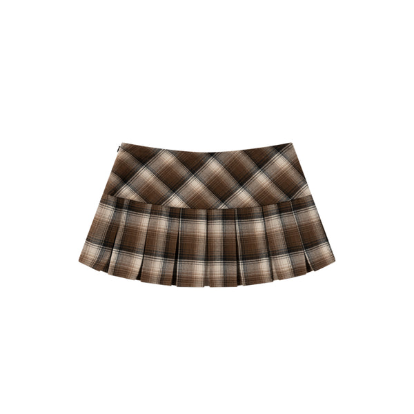 SCRIPT LOGO CHECKED SKIRT